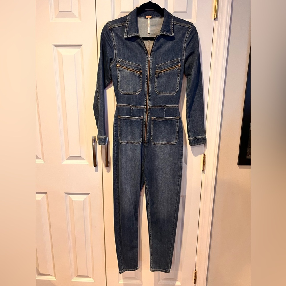 Free People Denim Jumpsuit -Small